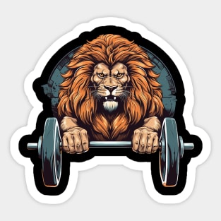 lion at gym Sticker